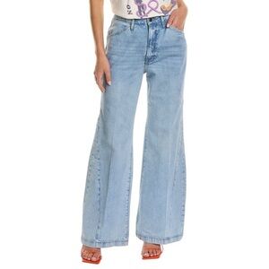 FRAME Denim Le Baggy Palazzo Jeans in Iceberg Flat Size 23